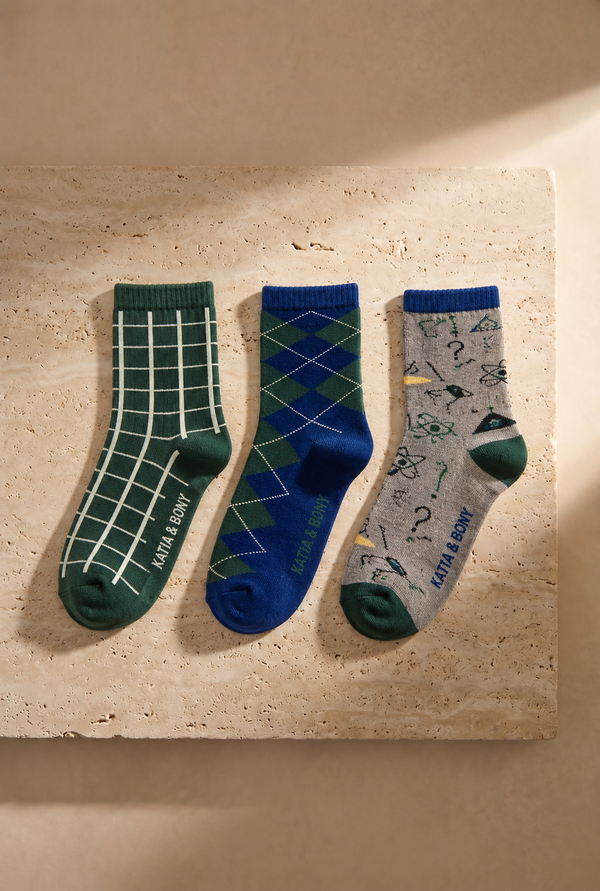3PCK GEOMETRY CHILDREN'S SOCKS MIX