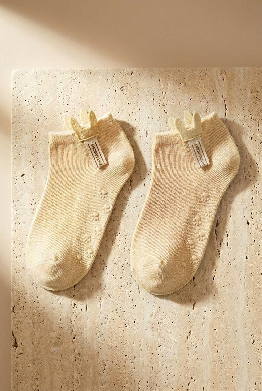 2PCK ACCESSORY KIDS STEP SOCKS ECRU-BROWN