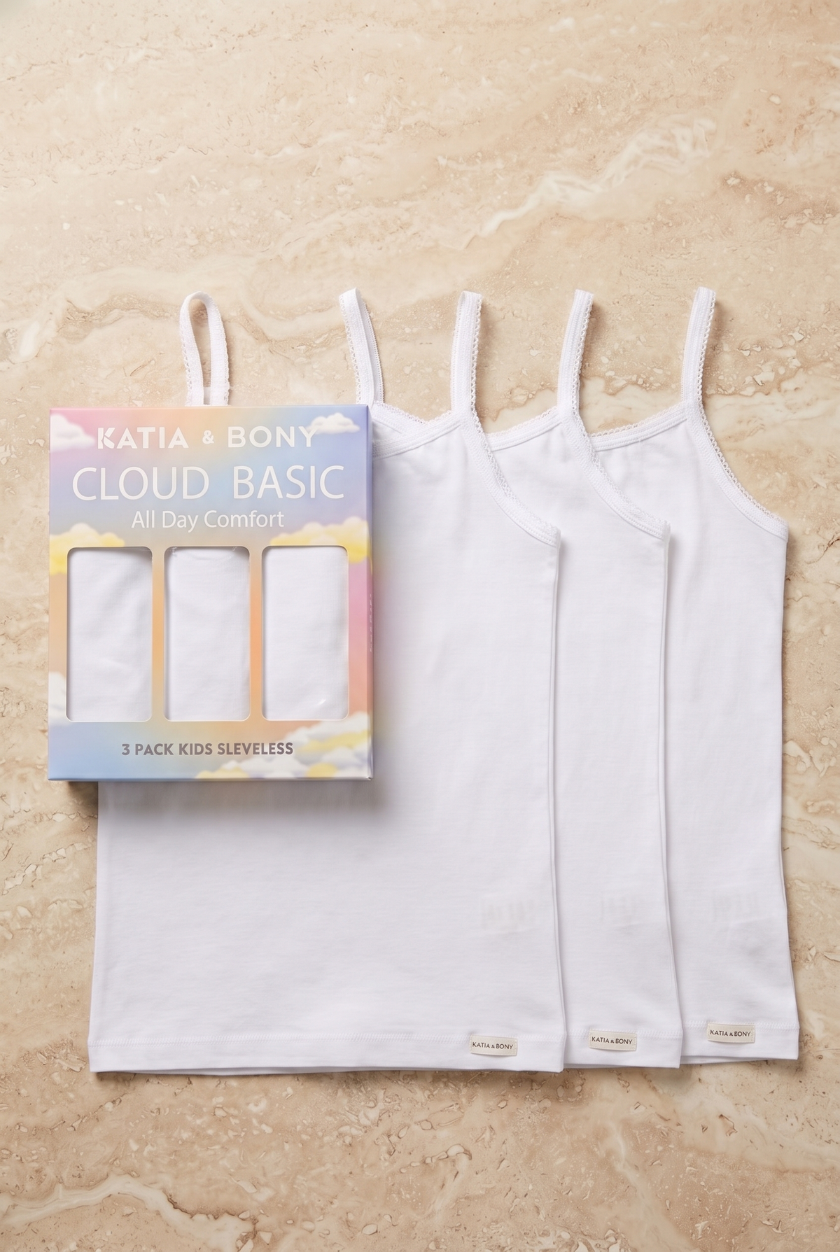 3PCK BASIC BOXED GIRLS' UNDERSHIRT WHITE