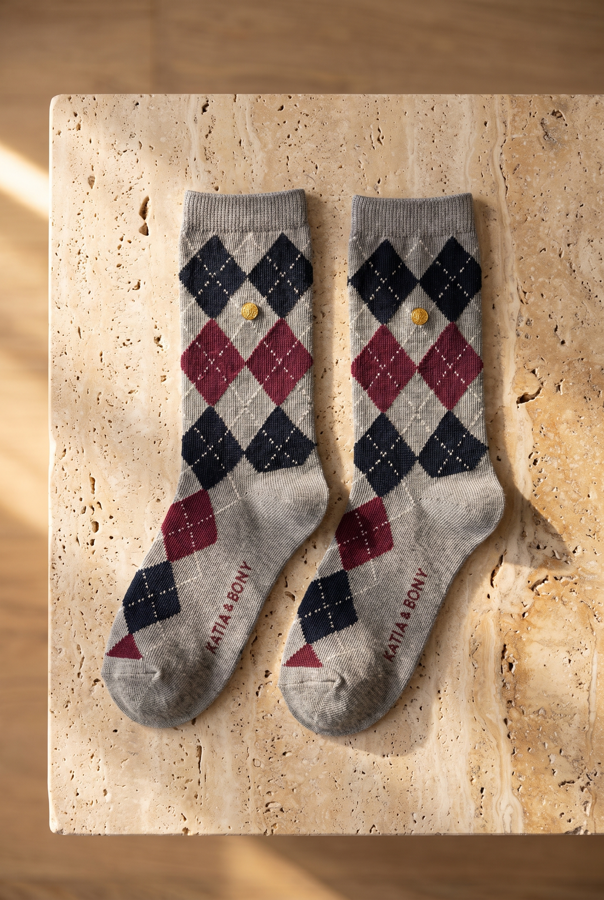 2PCK PLAID BOXED BOYS SOCKS WHITE-GREY