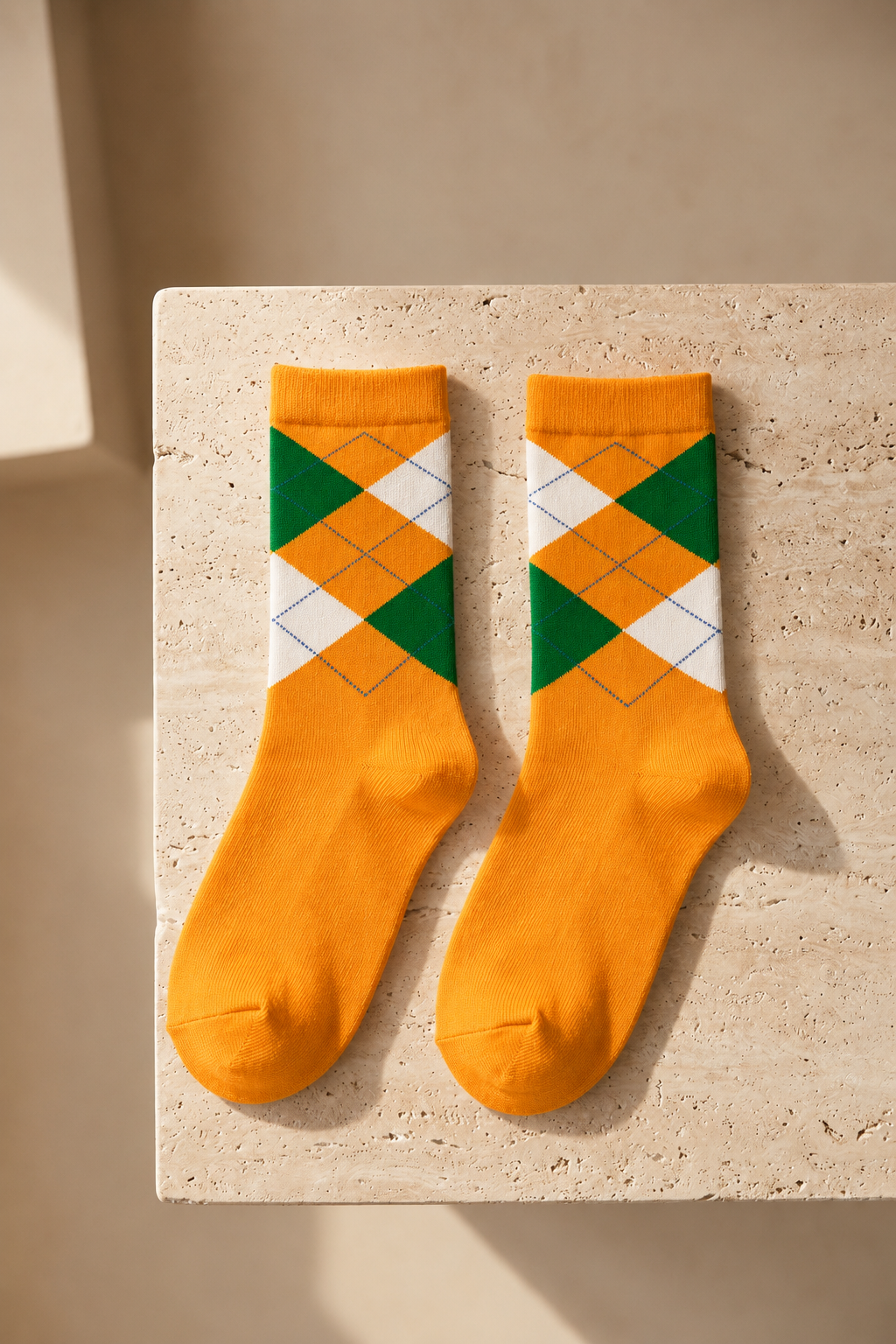 PLAID PATTERNED CHILDREN SOCK ORANGE