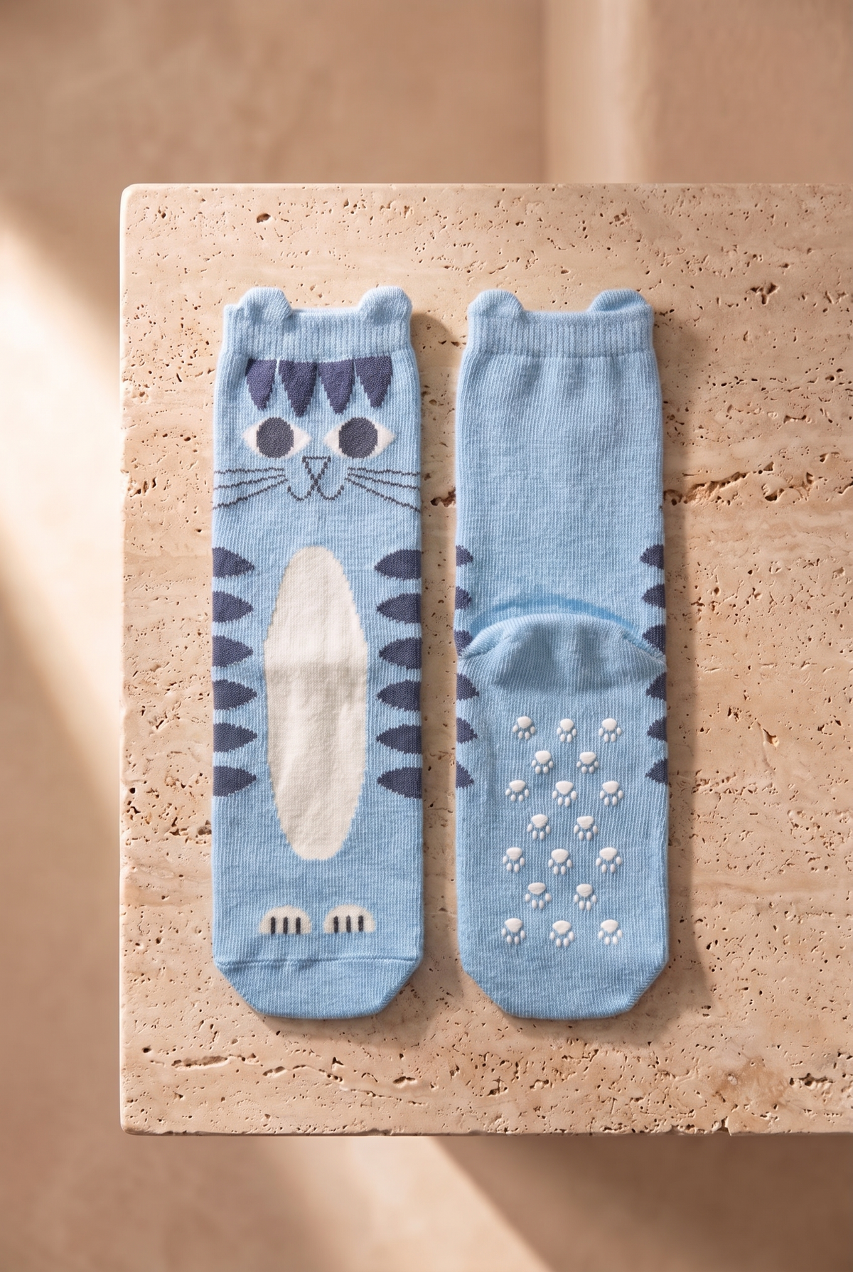 2PCK CAT BOXED CHILDREN'S SOCKS BLUE