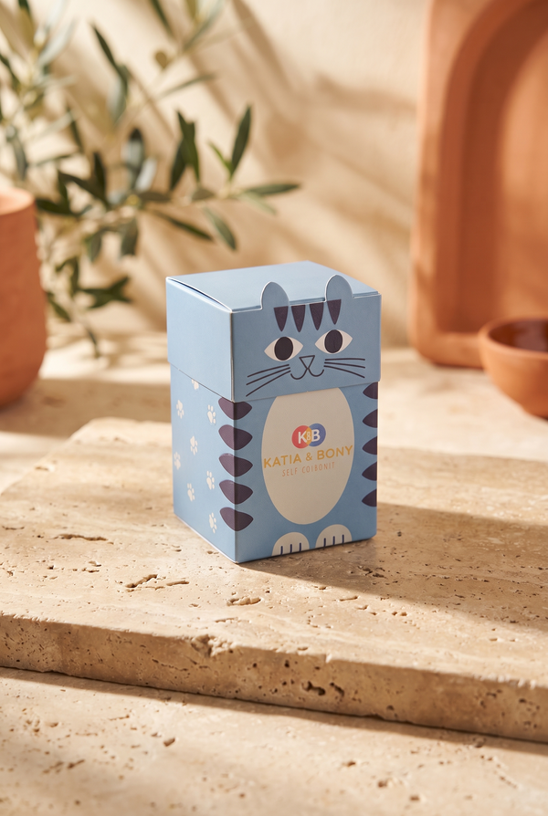 2PCK CAT BOXED CHILDREN'S SOCKS BLUE