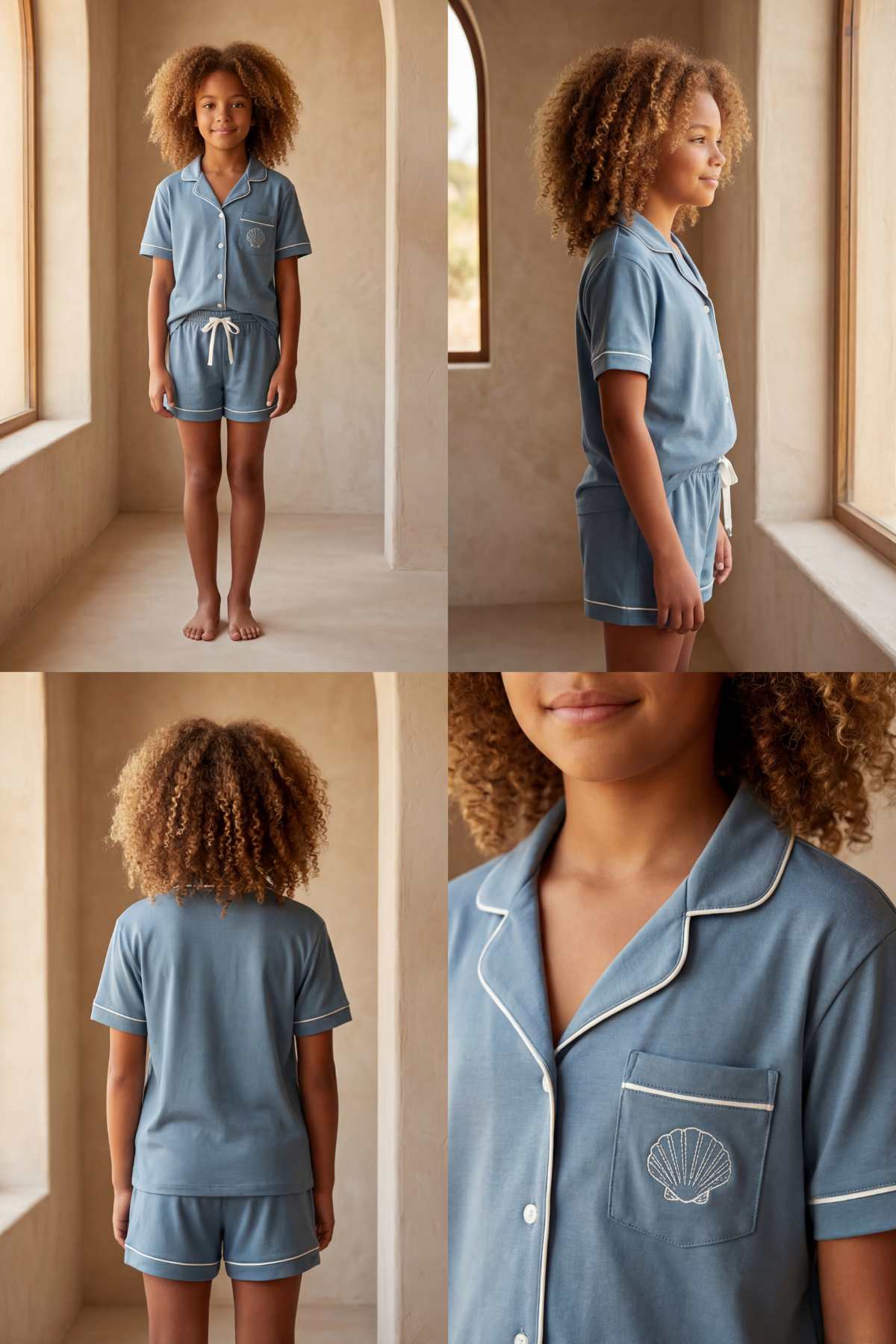 SEA LA VIE POCKET CHILDREN'S SHORTS SET HARBOR BLU