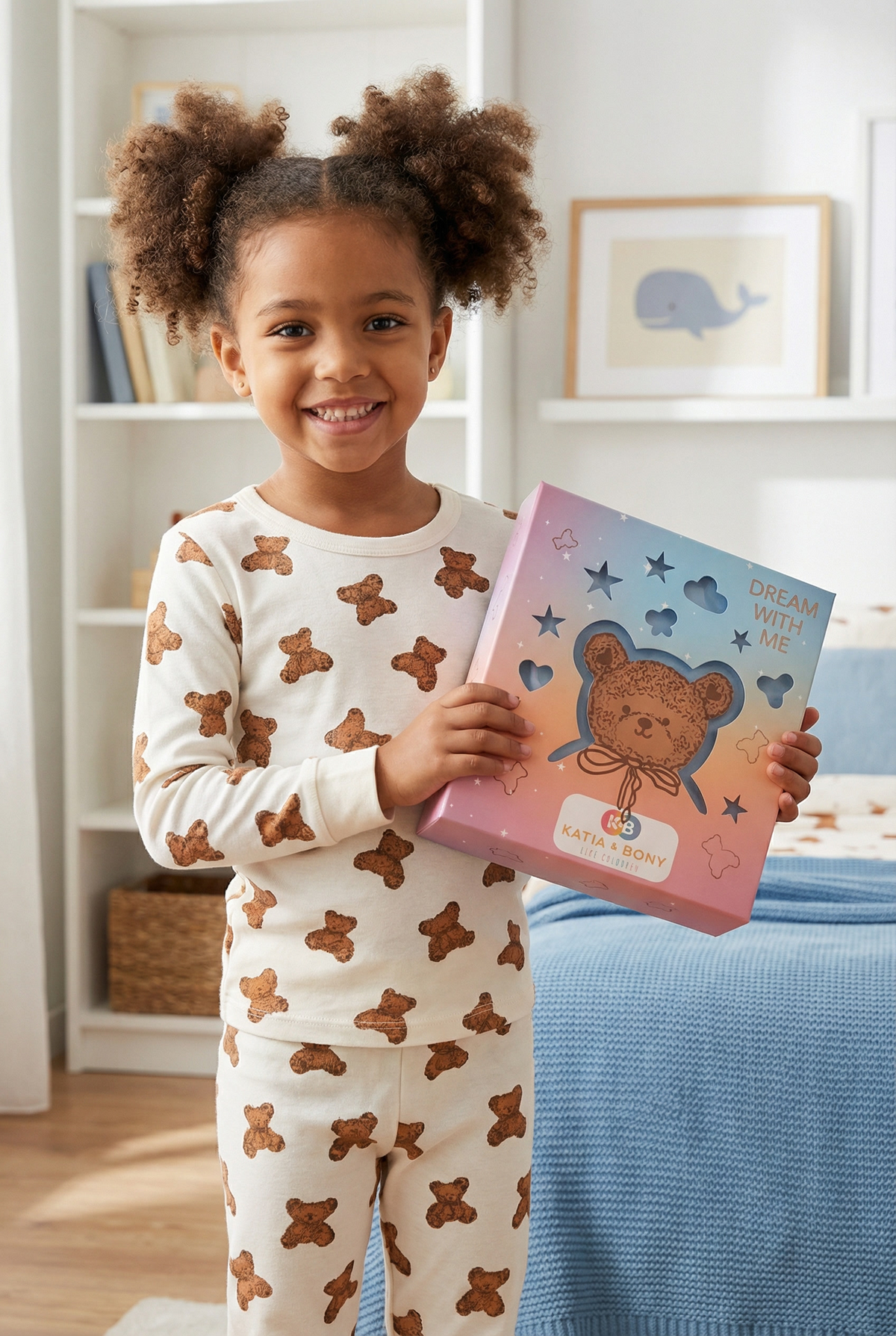 TEDDY KUTULU ÇOCUK PİJAMA SET ECRU