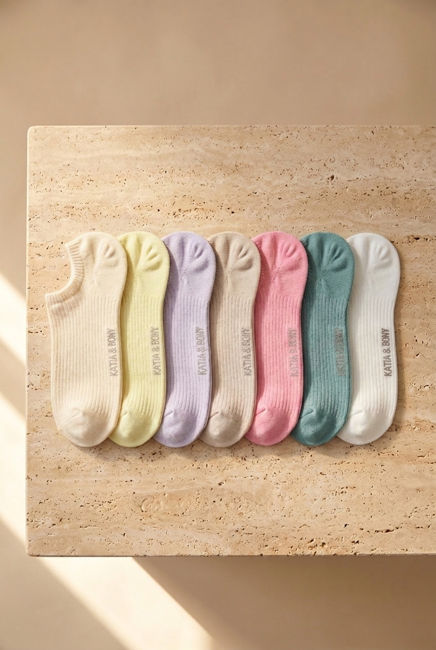 UNISEX 7 PCK STEP SOCKS MIX PINK MIX