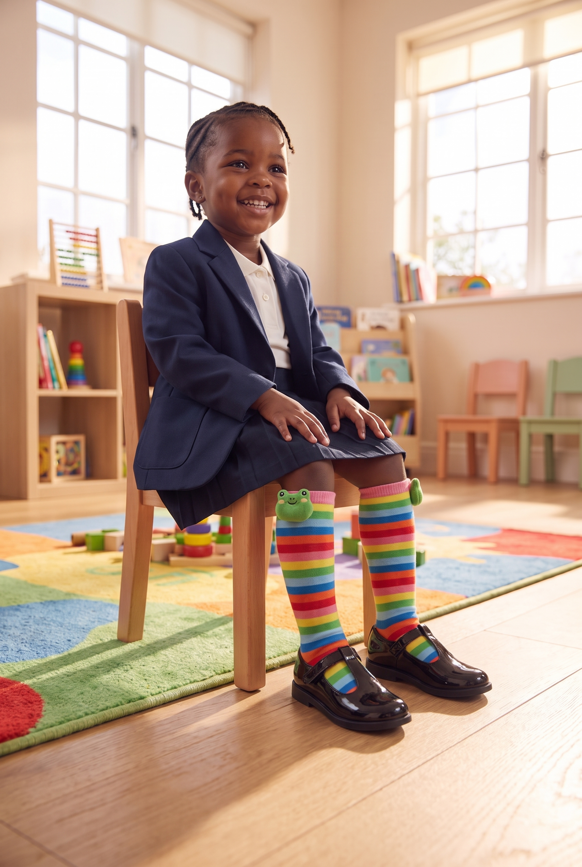 COLORED FROG GIRLS KNEEHIGH SOCKS MIX