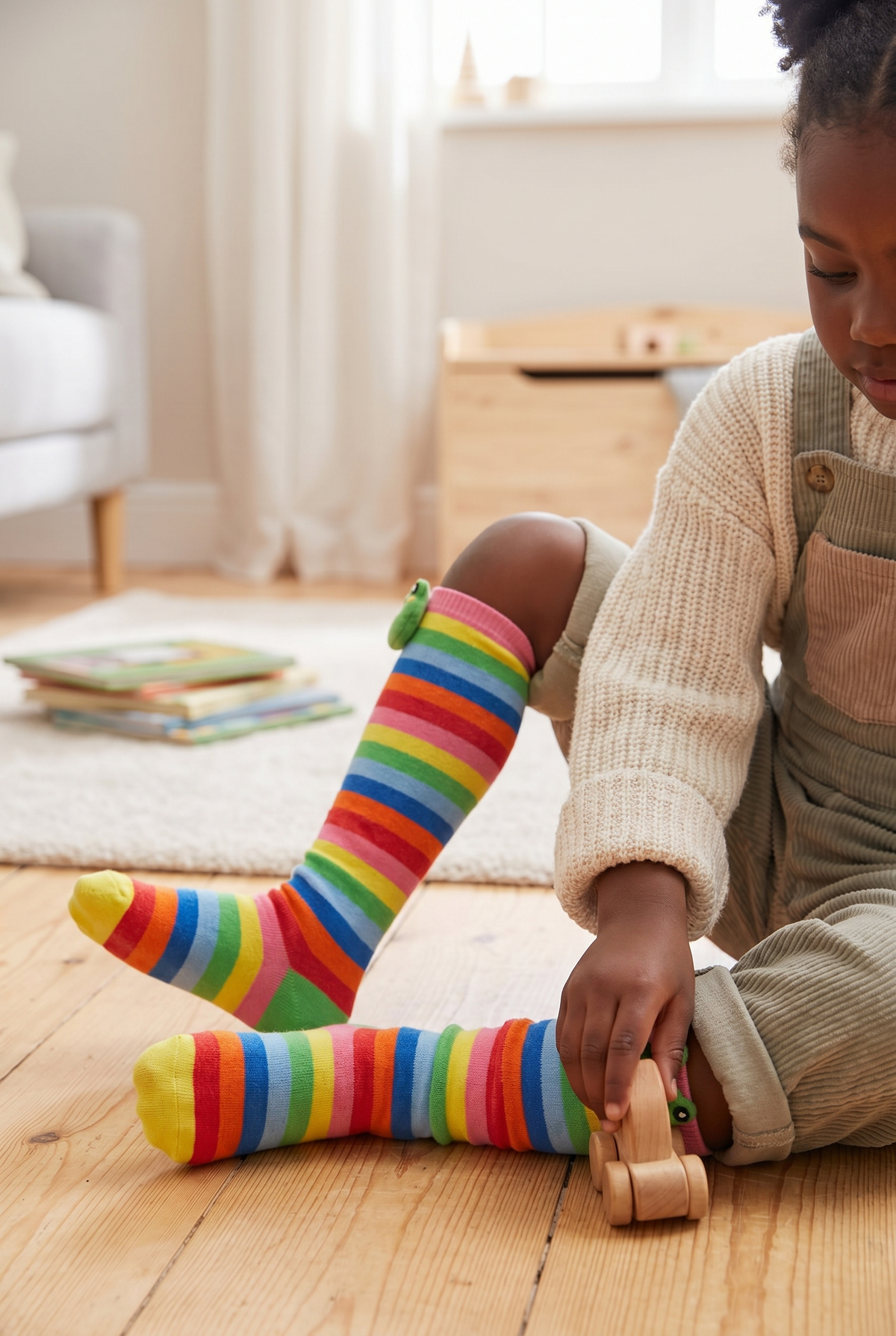 COLORED FROG GIRLS KNEEHIGH SOCKS MIX