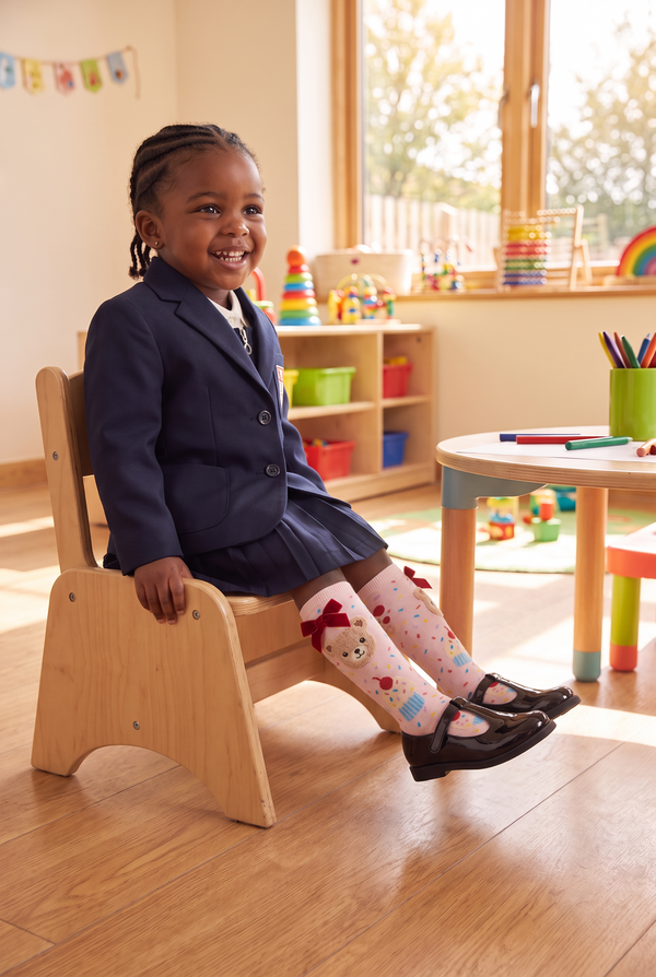 CUP CAKE TEDDY CHILDREN'S KNEE SOCKS MIX