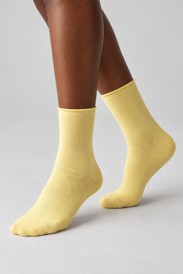 ELASTIC MODAL WOMEN SOCKS YELLOW