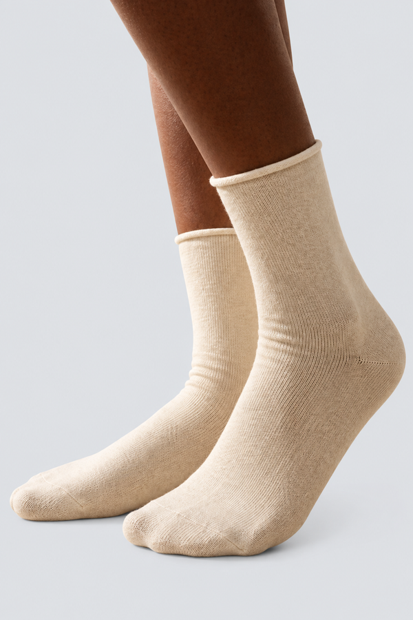 ELASTIC MODAL WOMEN SOCKS ECRU