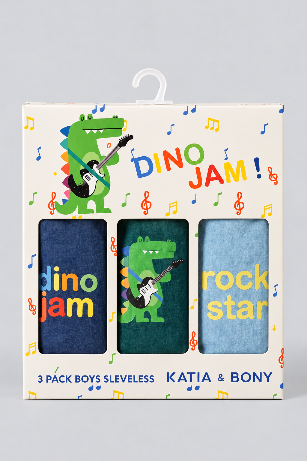 3PCK Crocodile Pattern Boys' Boxed Undershirt BLUE