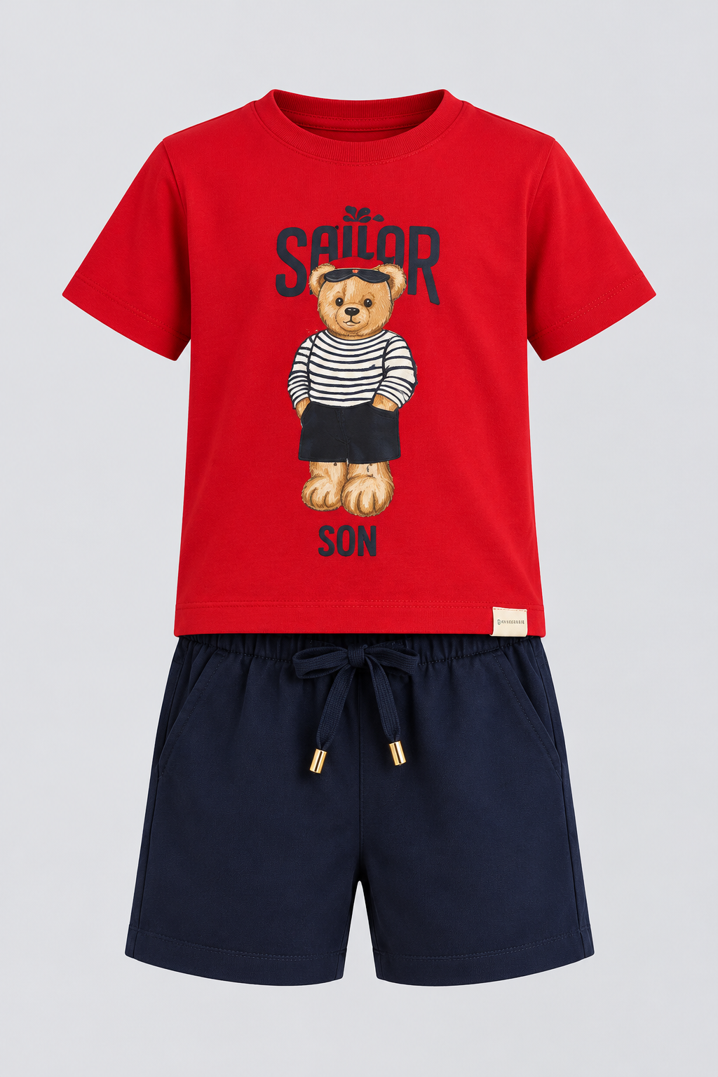 SAILOR TEDDY BOYS’ SHORTS SET RED