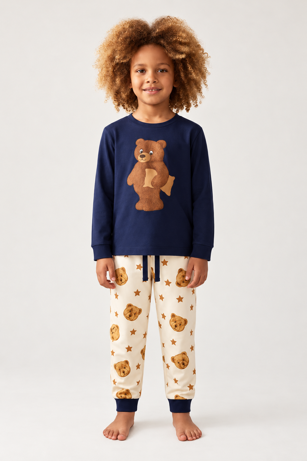TEDDY SLEEPER BOXED BOYS PYJAMAS SET NAVY