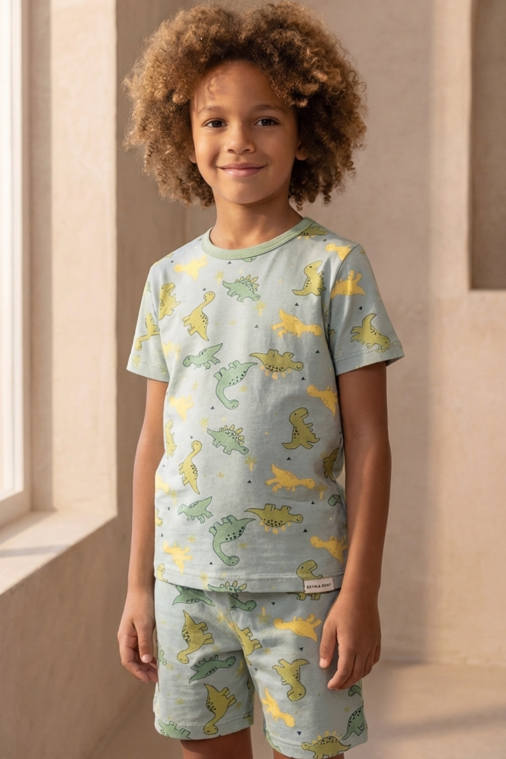 Dinosaur Packaged Boys' Shorts Set GREEN