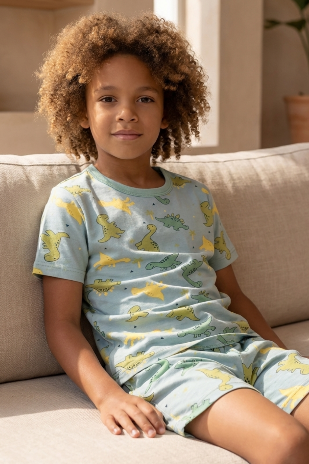 Dinosaur Packaged Boys' Shorts Set GREEN