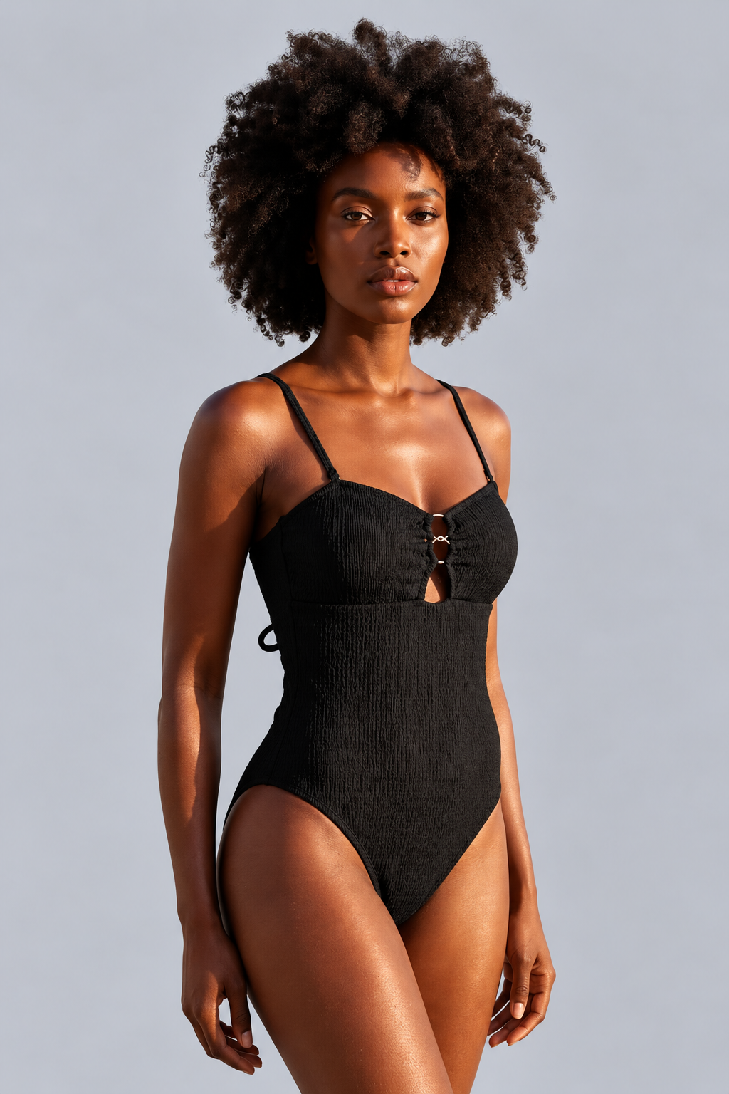 SILVERLINE CROSS STRAP WOMEN'S SWIMSUIT BLACK
