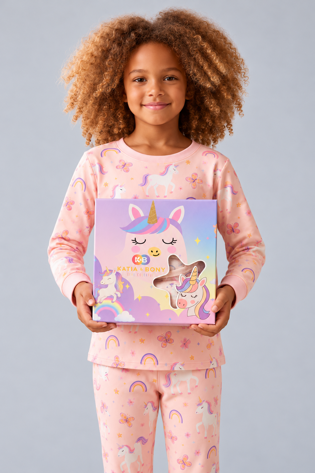 GIRLS' BOXED UNICORN PYJAMA SET - PINK