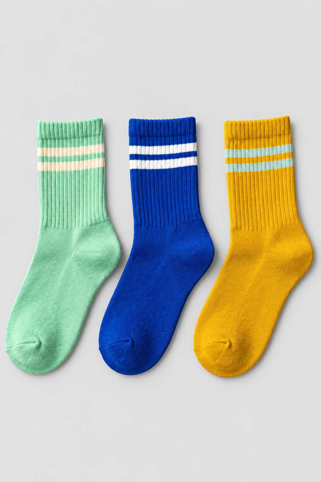 3PCK STRIPED BOYS SOCKET SOCKS YELLOW MIX