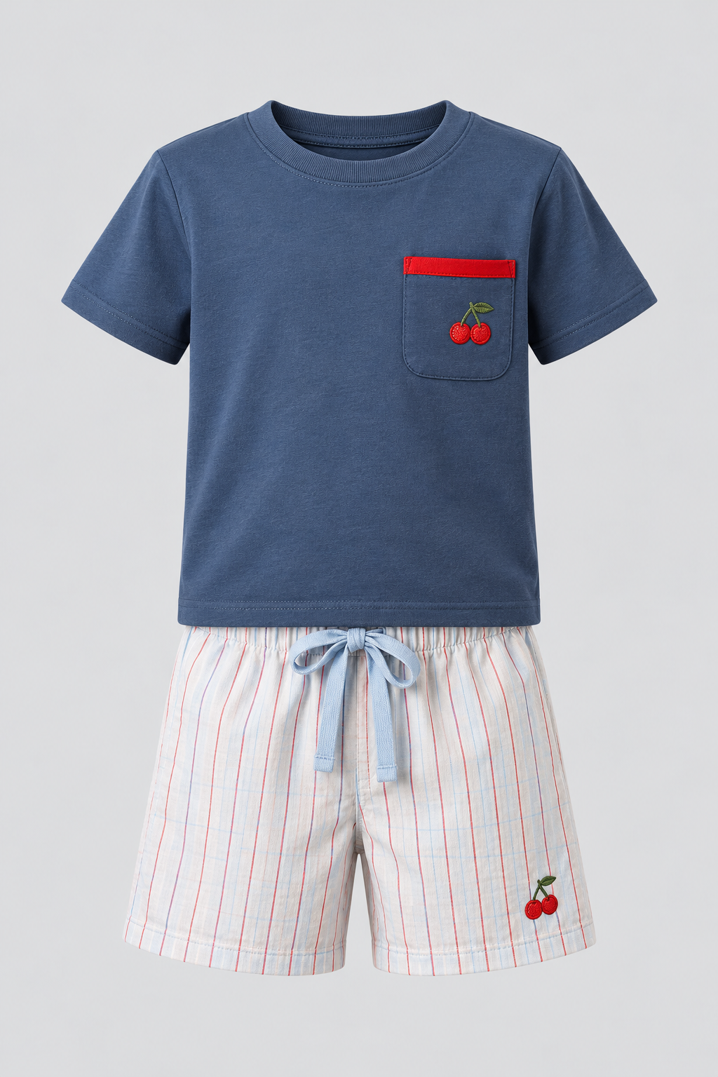 MEDITERRANEAN CHERRY BOYS SHORTS SET NAVY