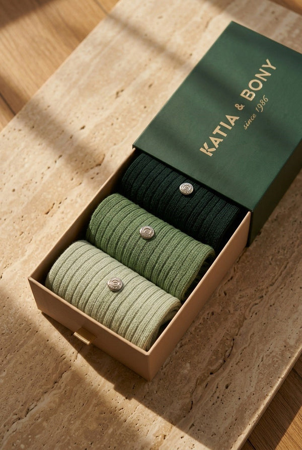 3PCK Stapled Boxed Socket Socks GREEN