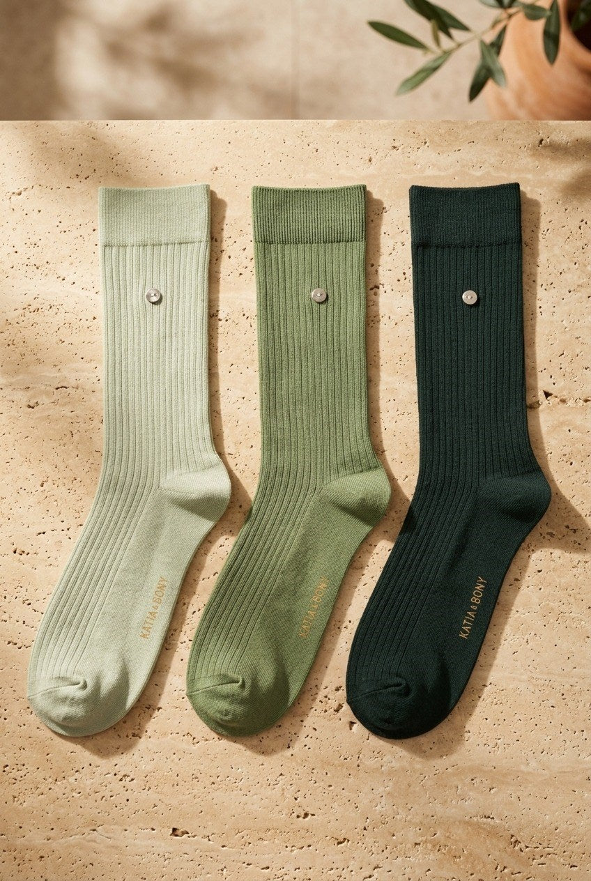 3PCK Stapled Boxed Socket Socks GREEN