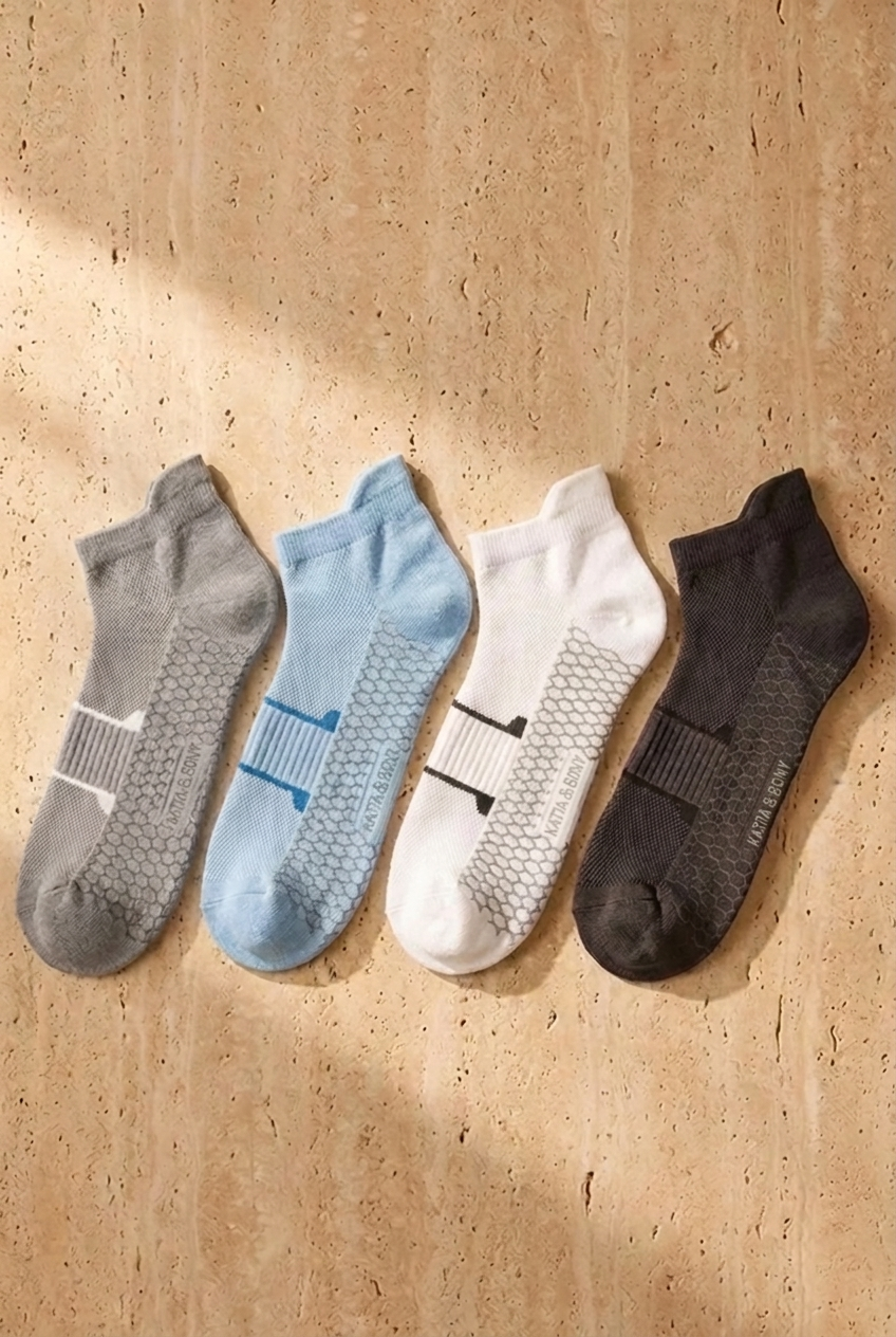 4PCK Patterned Men's Step Socks MIX