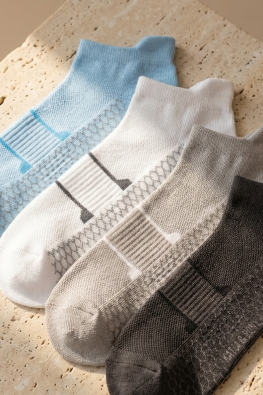 4PCK Patterned Men's Step Socks MIX