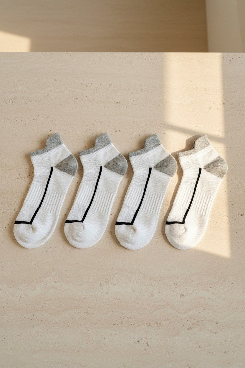 4PCK ERKEK SPOR STEP ÇORAP BLACK MIX