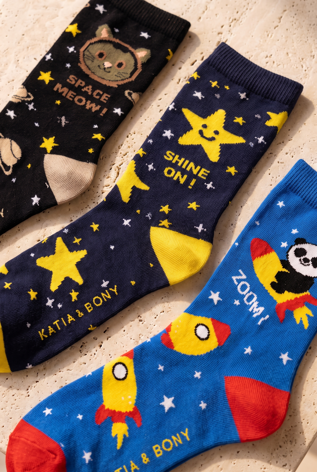 3PCK Space Pattern Boxed Children's Ankle Socks MIX