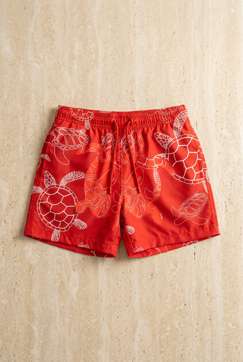 MEDITERRANEAN TURTLE BOY'S SWIM SHORTS CORAL
