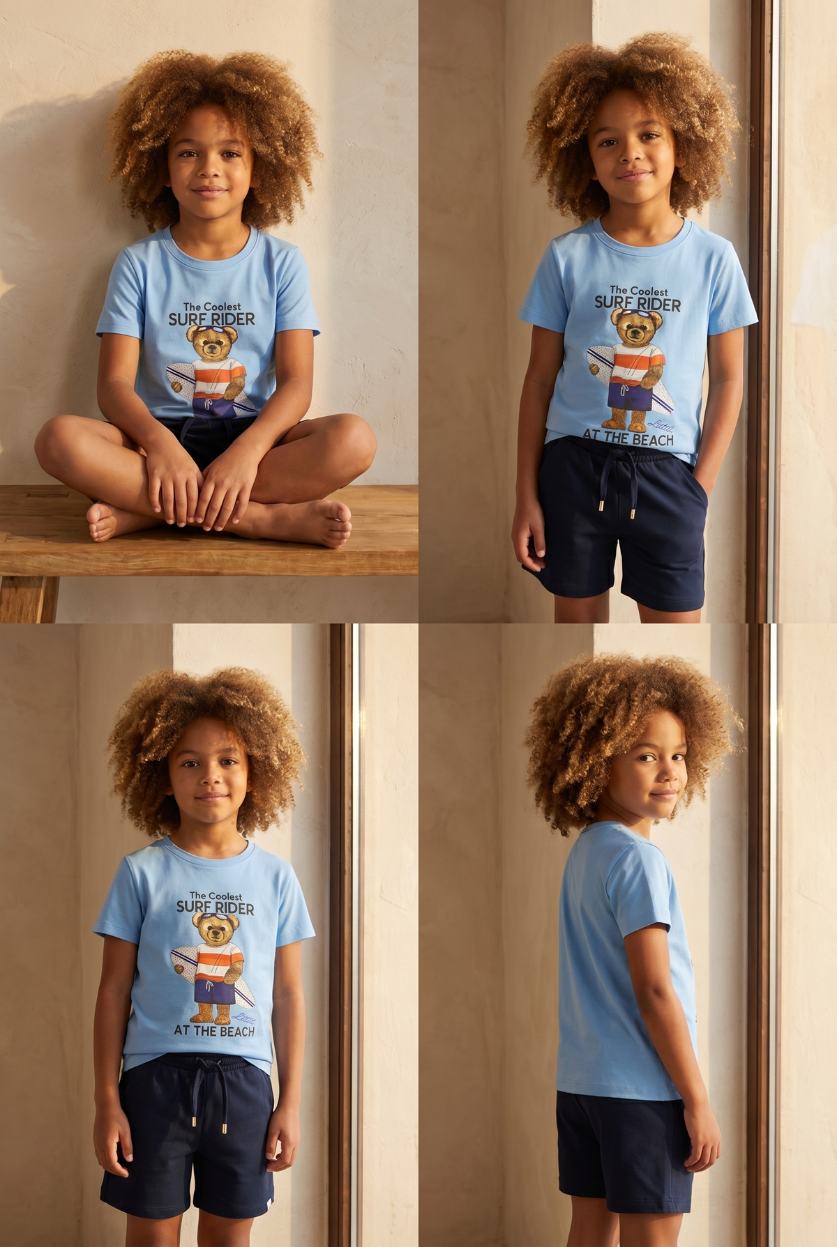 SAILOR SURF TEDDY BOYS’ SHORTS SET BLUE