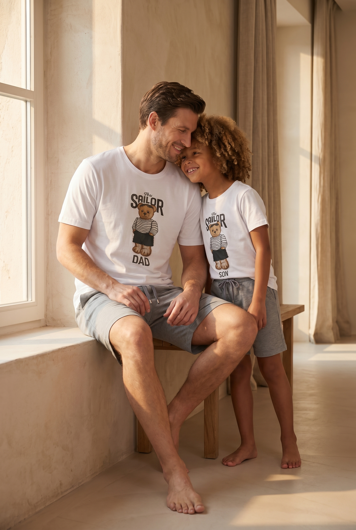 SAILOR TEDDY BOYS’ SHORTS SET WHITE
