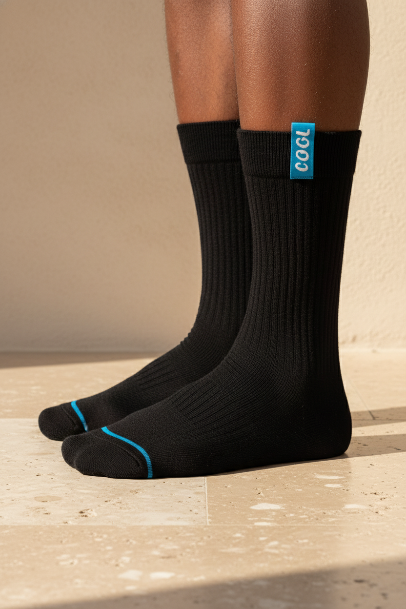 COOL LABELED MEN SOCKET SOCKS BLACK