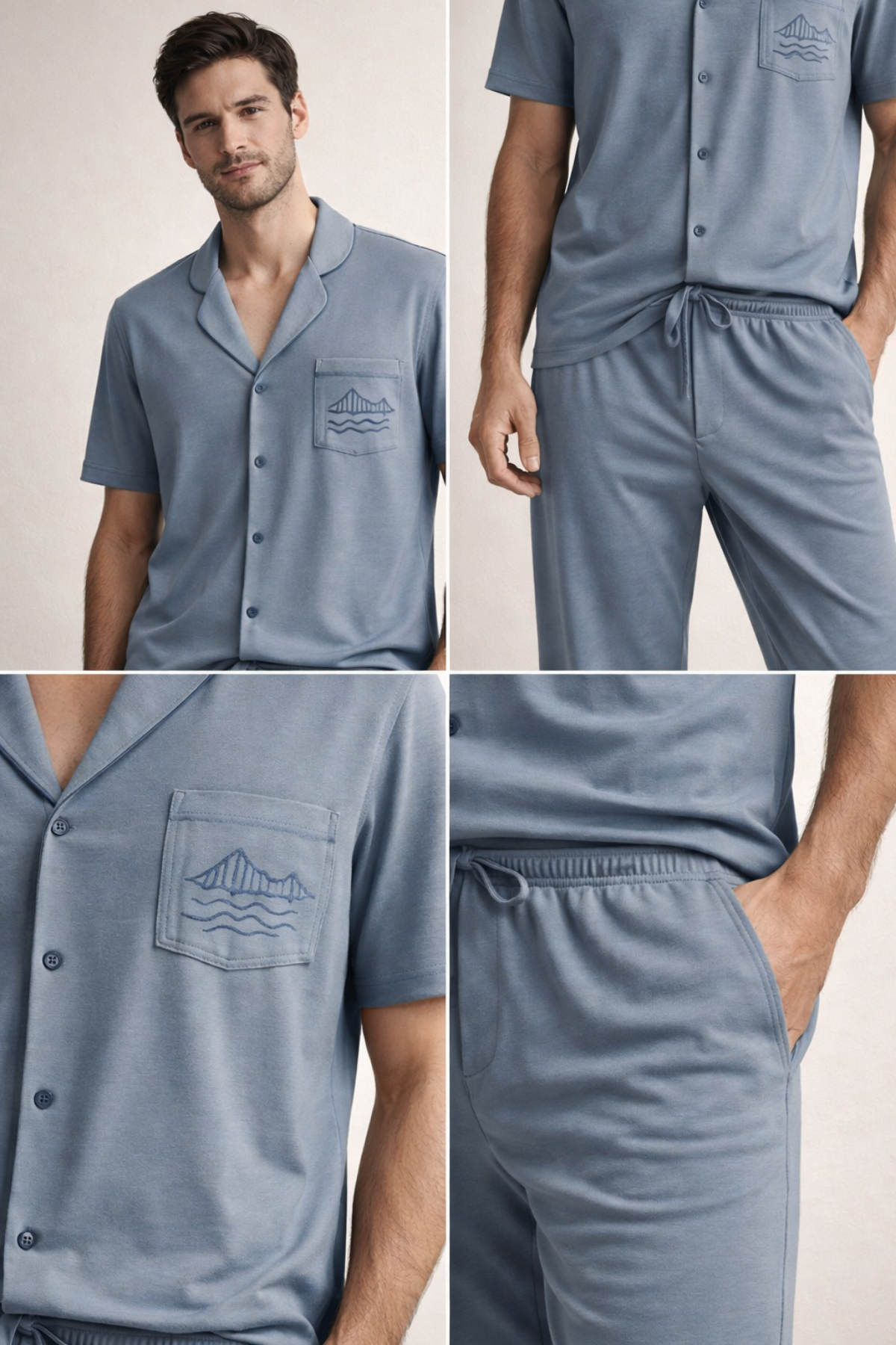ISTANBUL BOSPHORUS BOXED MEN PYJAMAS SET BLUE
