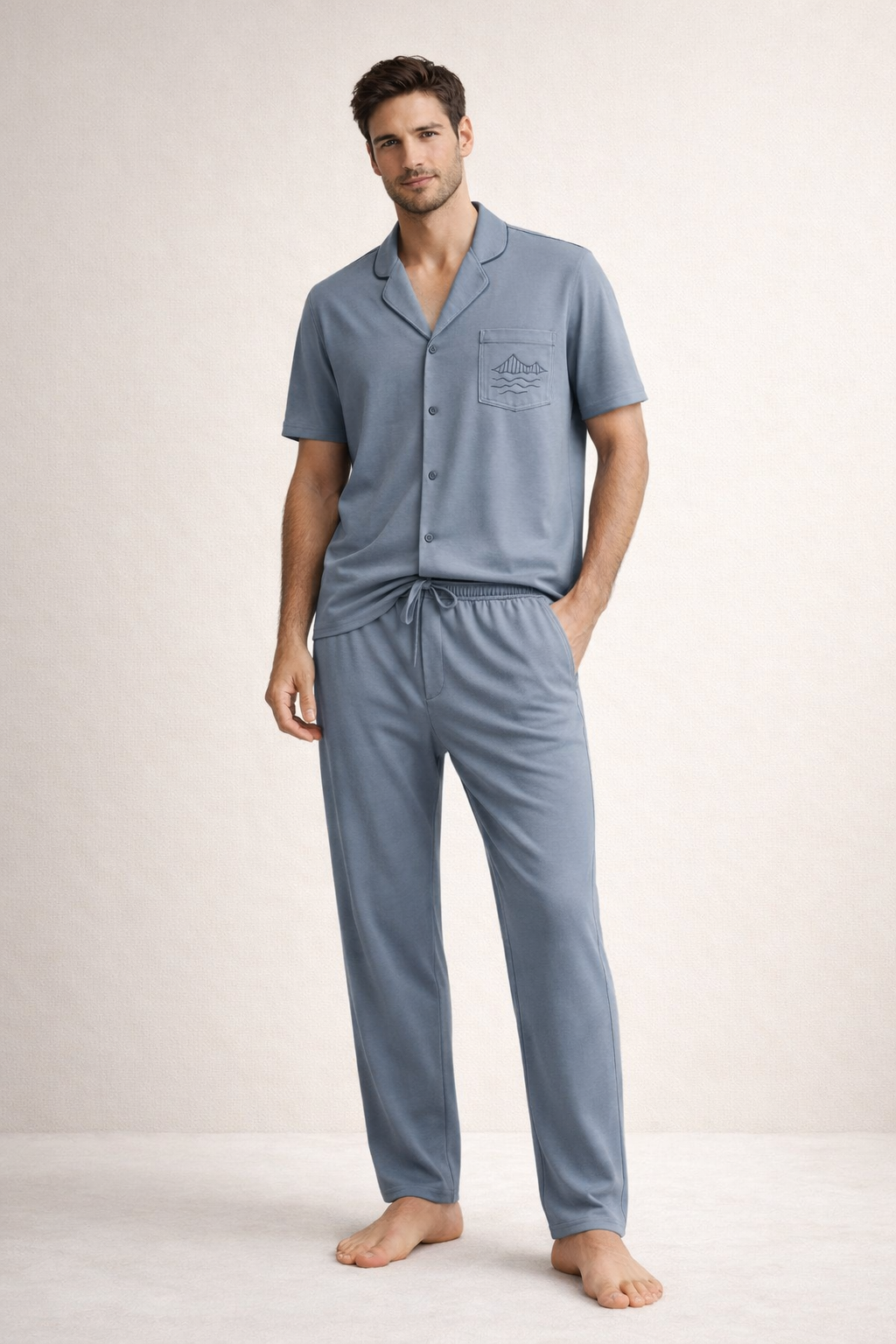 ISTANBUL BOSPHORUS BOXED MEN PYJAMAS SET BLUE