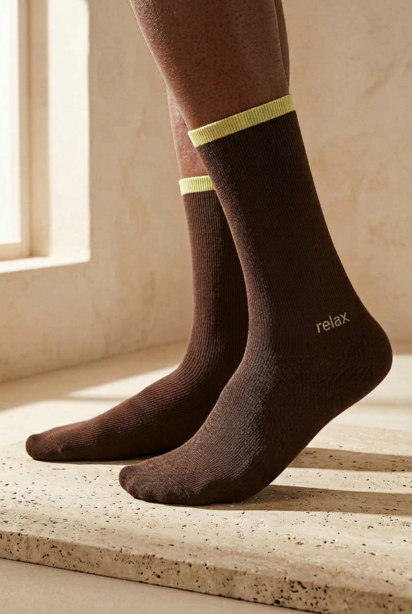 RELAX MEN SOCKET SOCKS BROWN