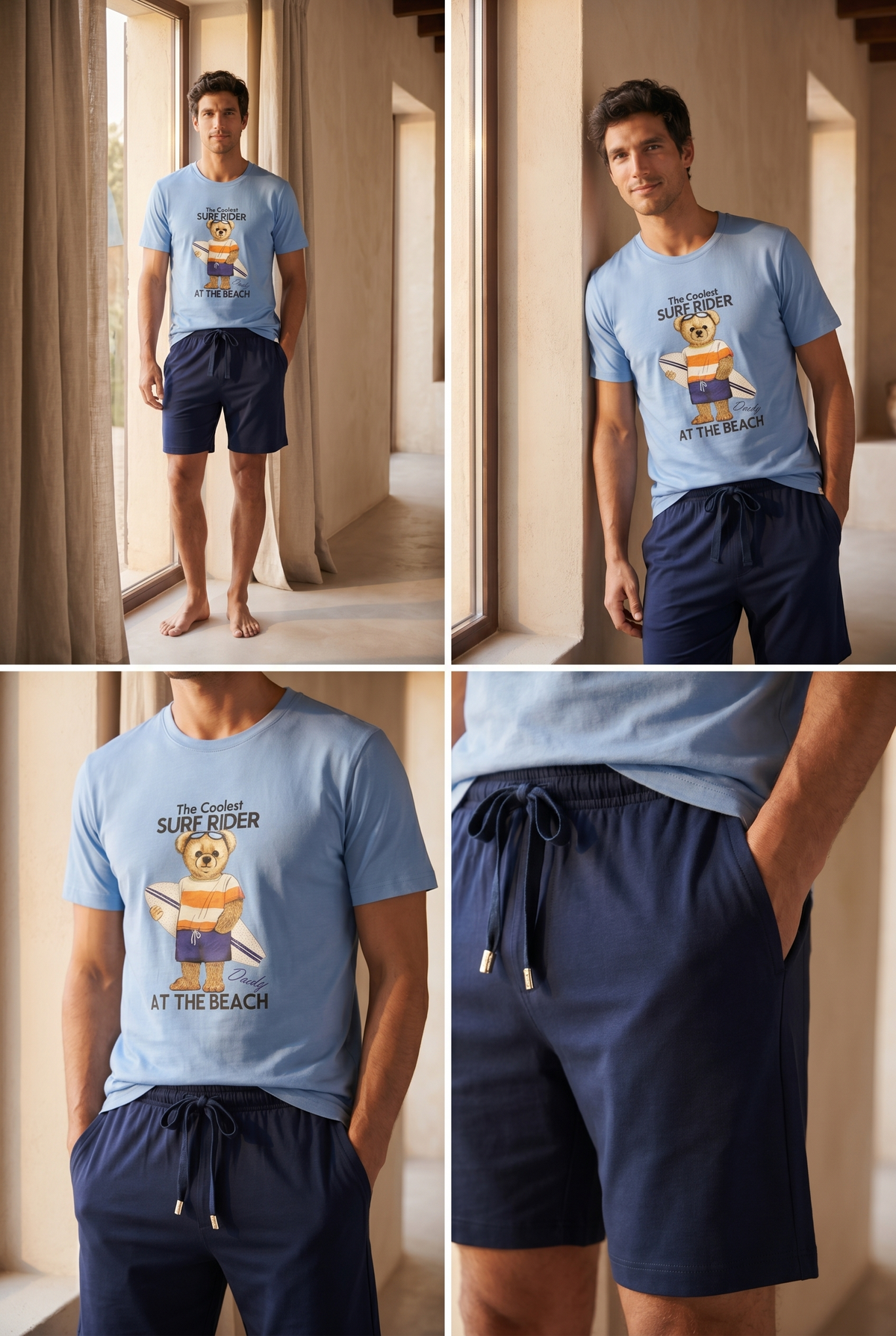 SAILOR SURF TEDDY BOYS’ SHORTS SET BLUE