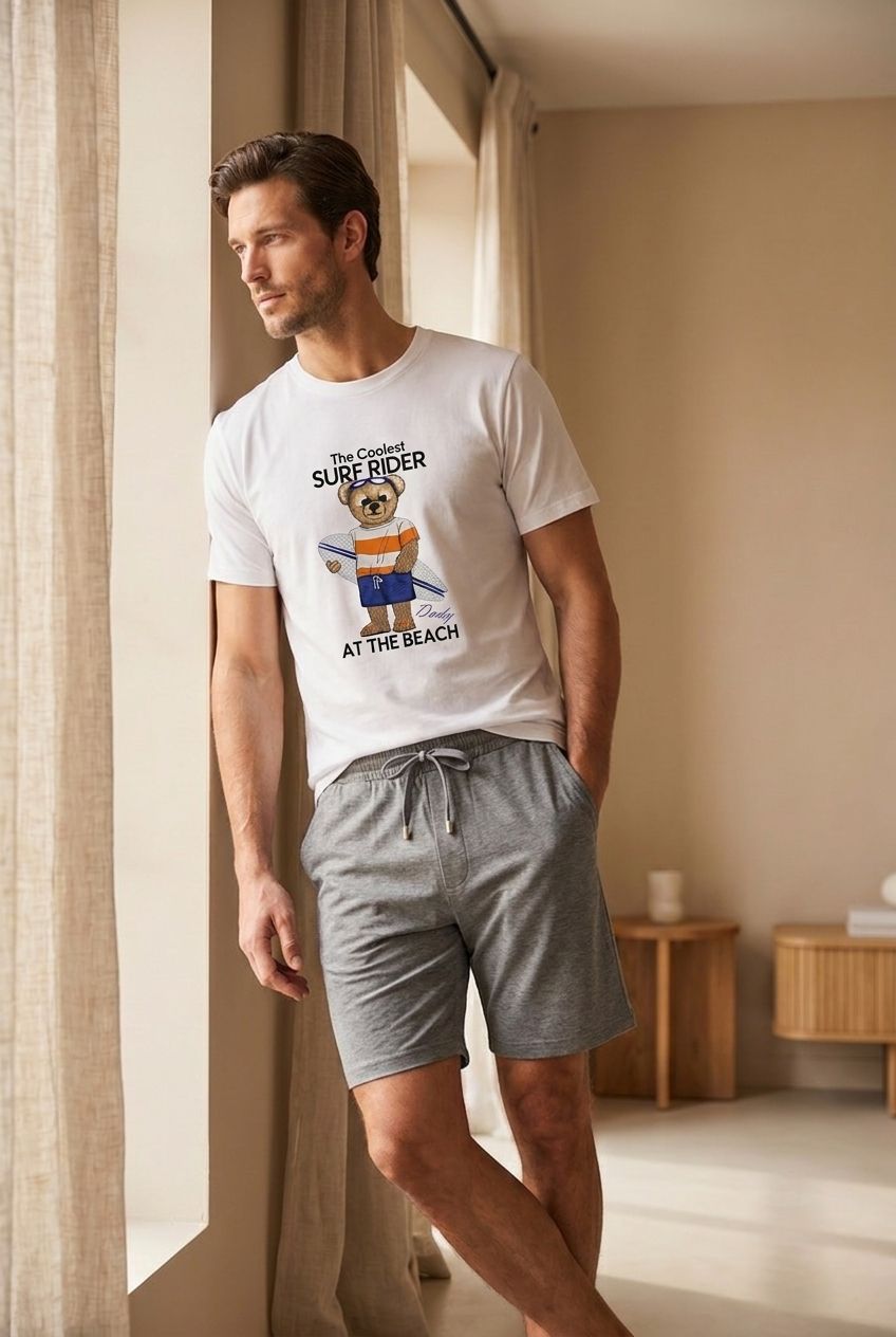SAILOR SURF TEDDY BOYS’ SHORTS SET WHITE