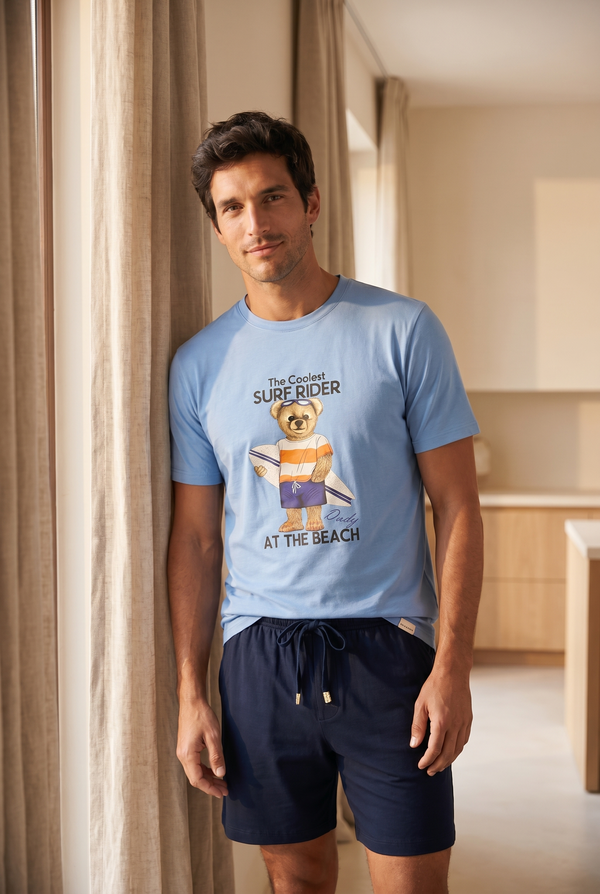 SAILOR SURF TEDDY BOYS’ SHORTS SET BLUE