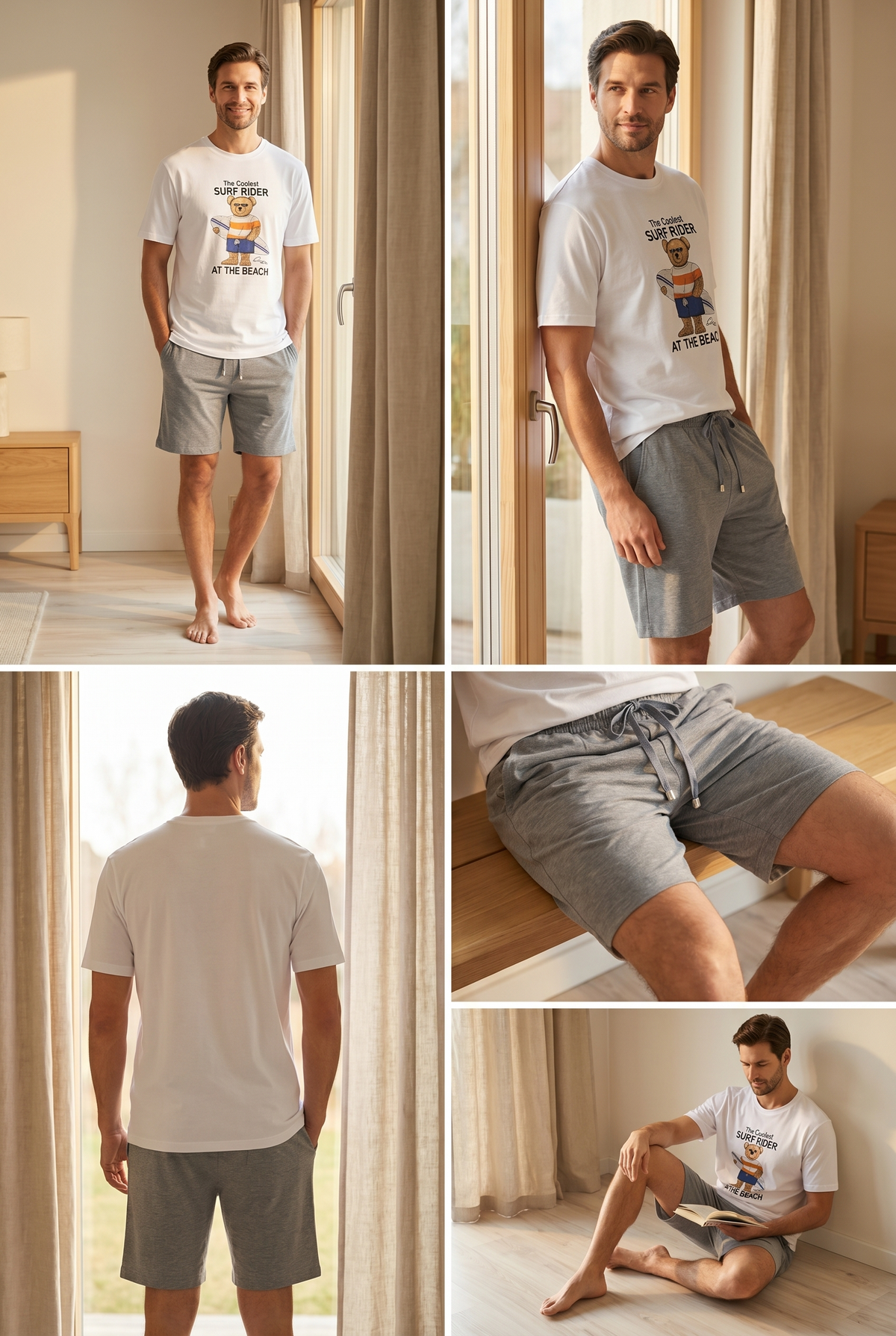 SAILOR SURF TEDDY BOYS’ SHORTS SET WHITE