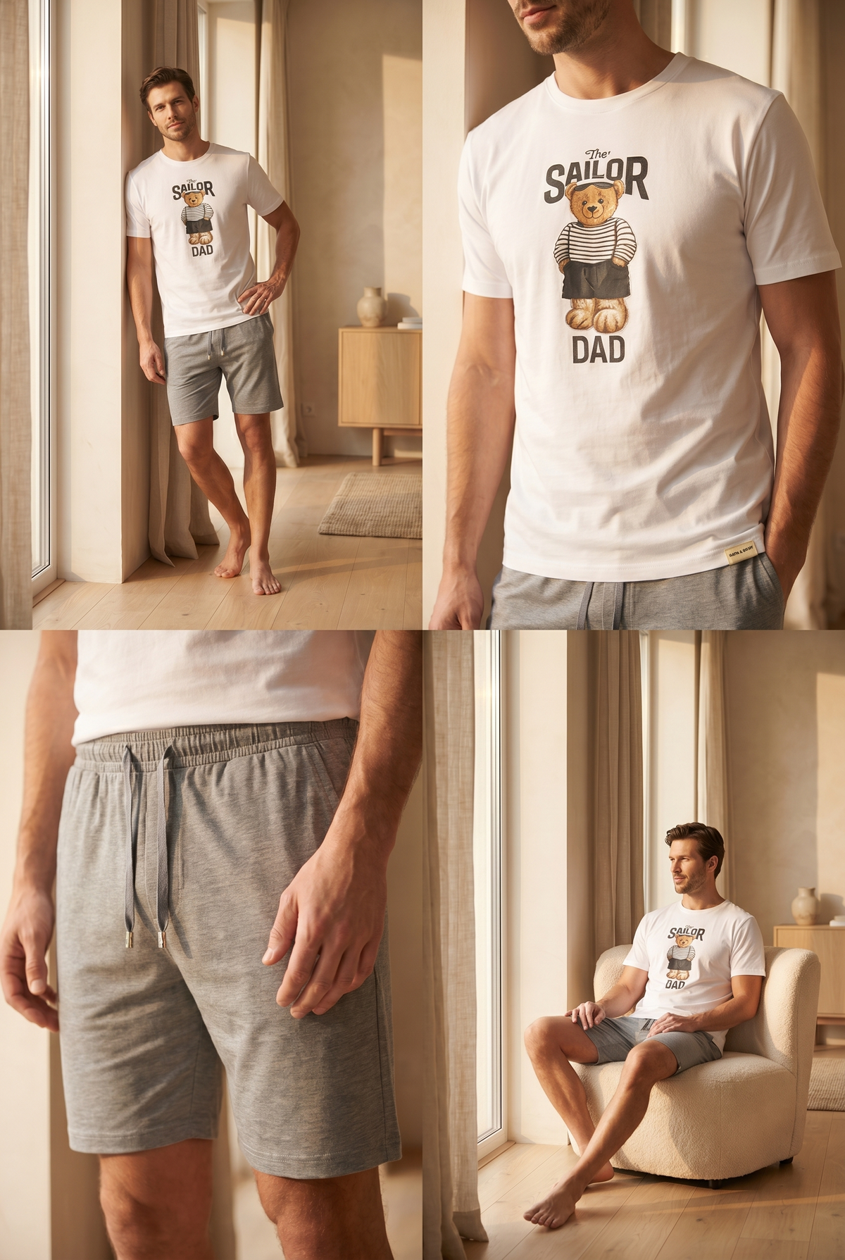 SAILOR TEDDY BOYS’ SHORTS SET WHITE