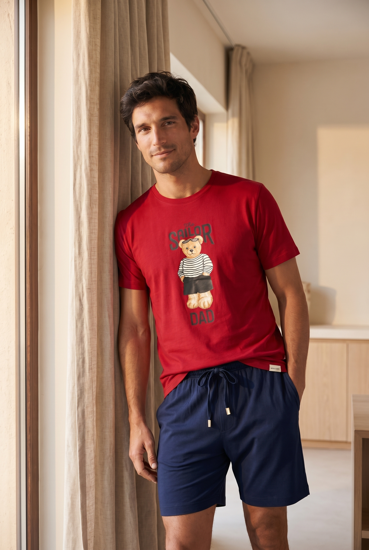 SAILOR TEDDY BOYS’ SHORTS SET RED