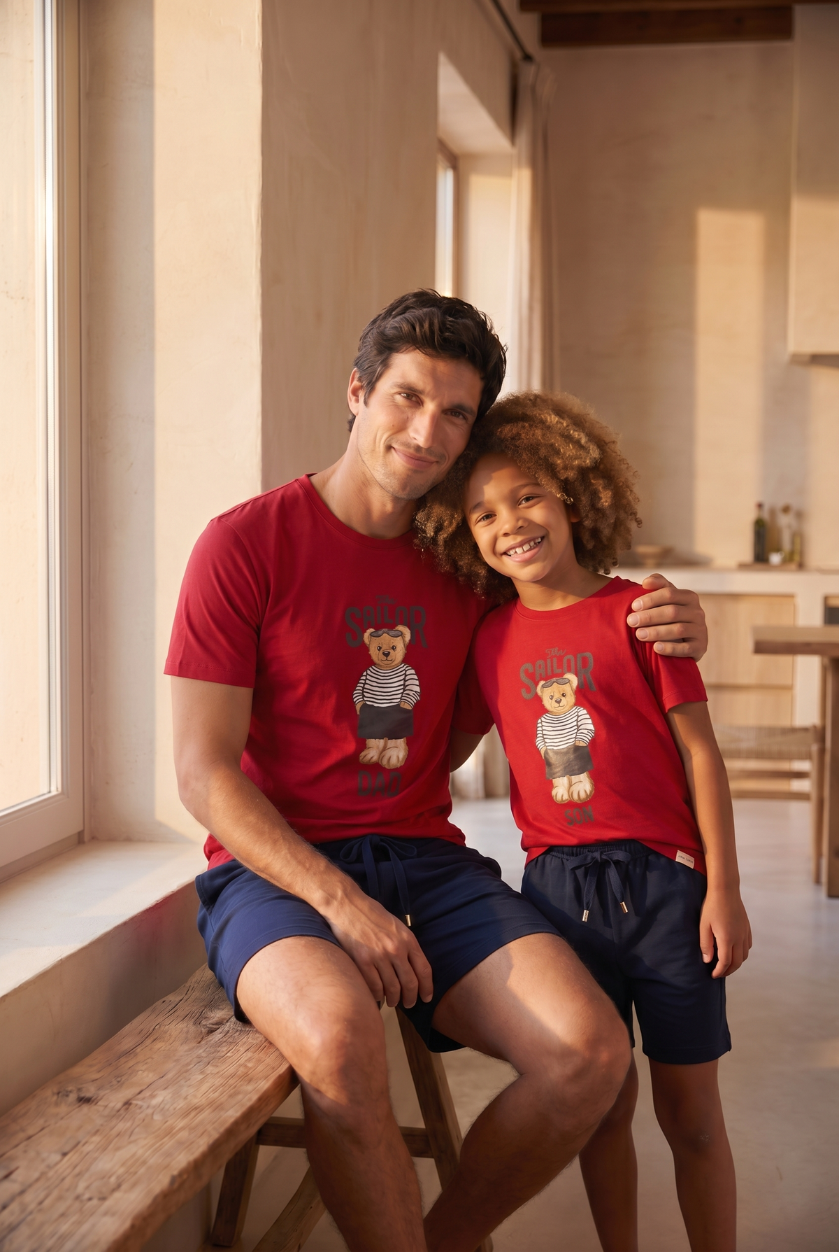 SAILOR TEDDY BOYS’ SHORTS SET RED
