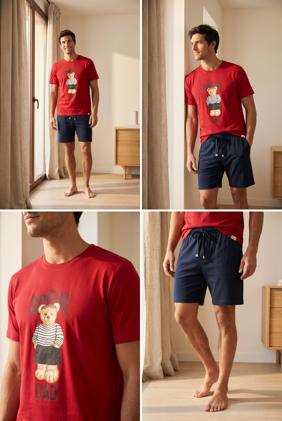 SAILOR TEDDY BOYS’ SHORTS SET RED