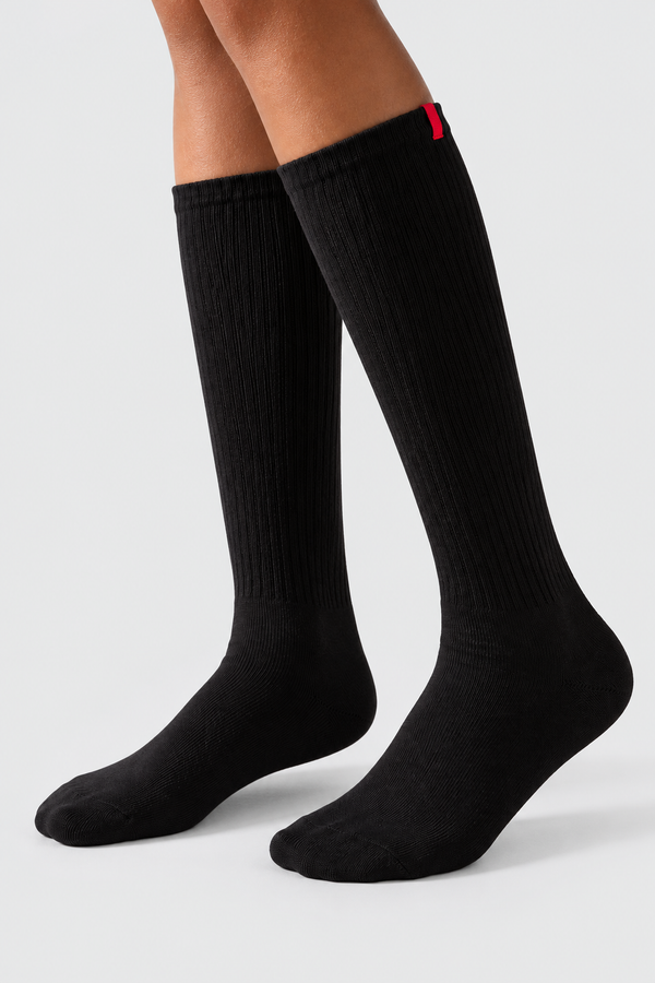 FAMILY WOMEN KNEEHIGH SOCKS BLACK