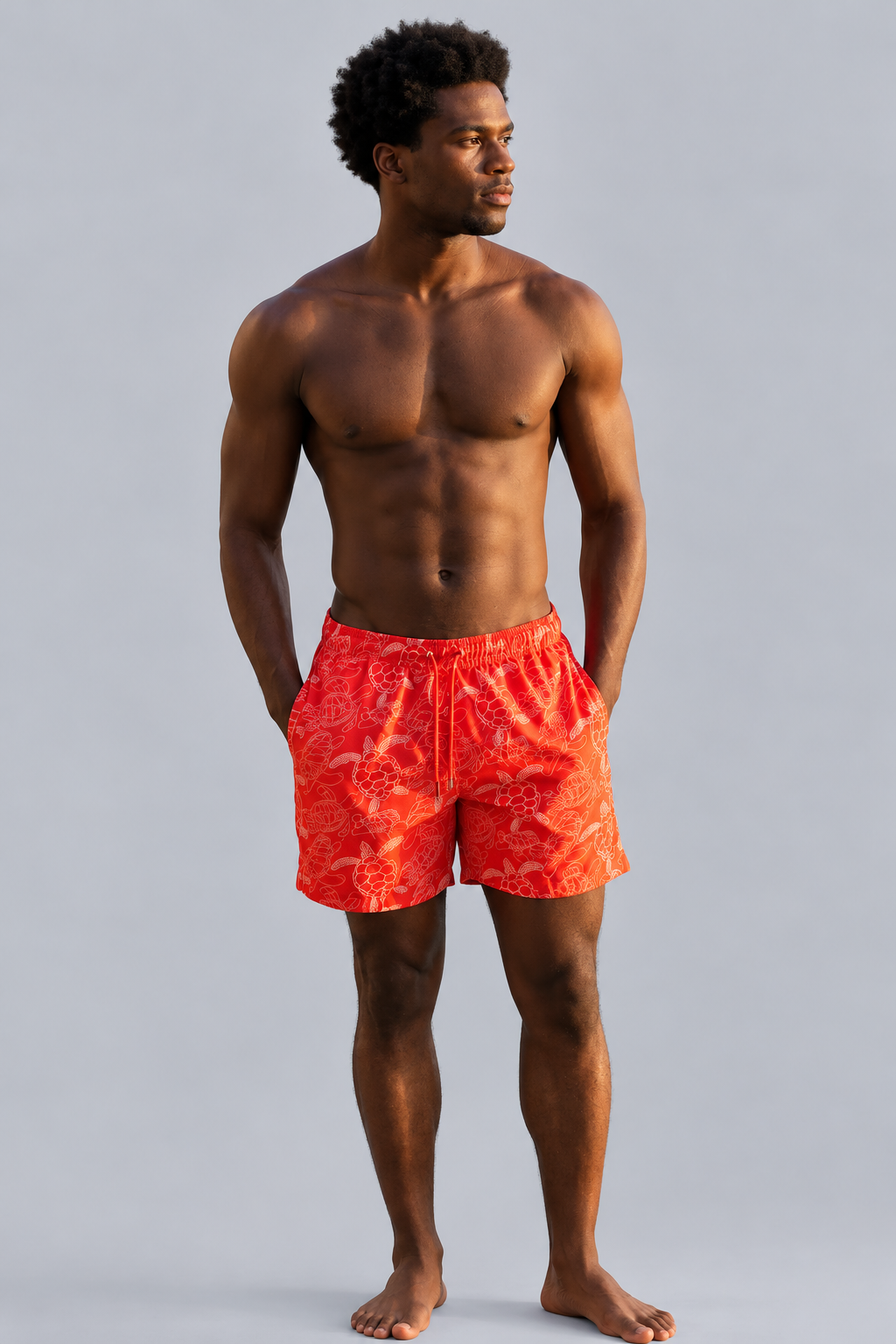 MEDITERRANEAN TURTLE MEN'S SWIM SHORTS CORAL