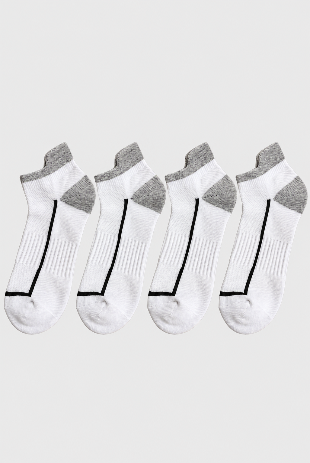 4-PACK MEN'S SPORT NO-SHOW SOCKS - BLACK MIX