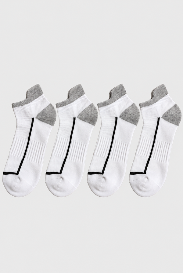 4-PACK MEN'S SPORT NO-SHOW SOCKS - BLACK MIX