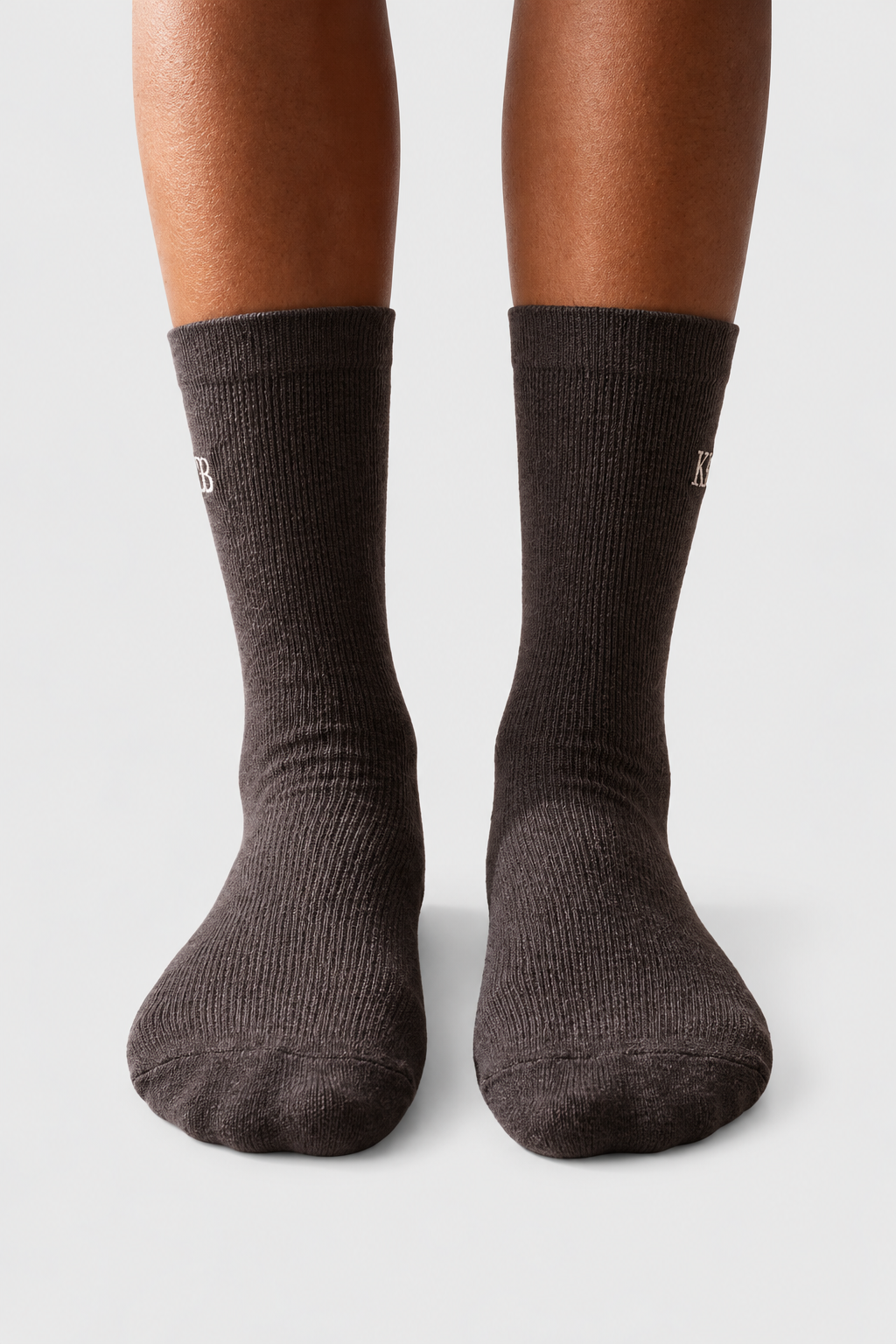 EMBROIDERED UNISEX ANKLE SOCKS ANTHRACITE